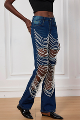 Seraphina Torn Chain Cutout Jeans